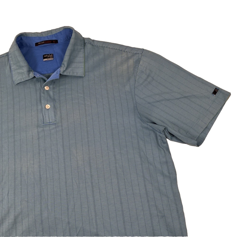Mens Nike Tiger Woods Collection Golf Short Sleeve Polo Shirt Size XL Blue Green